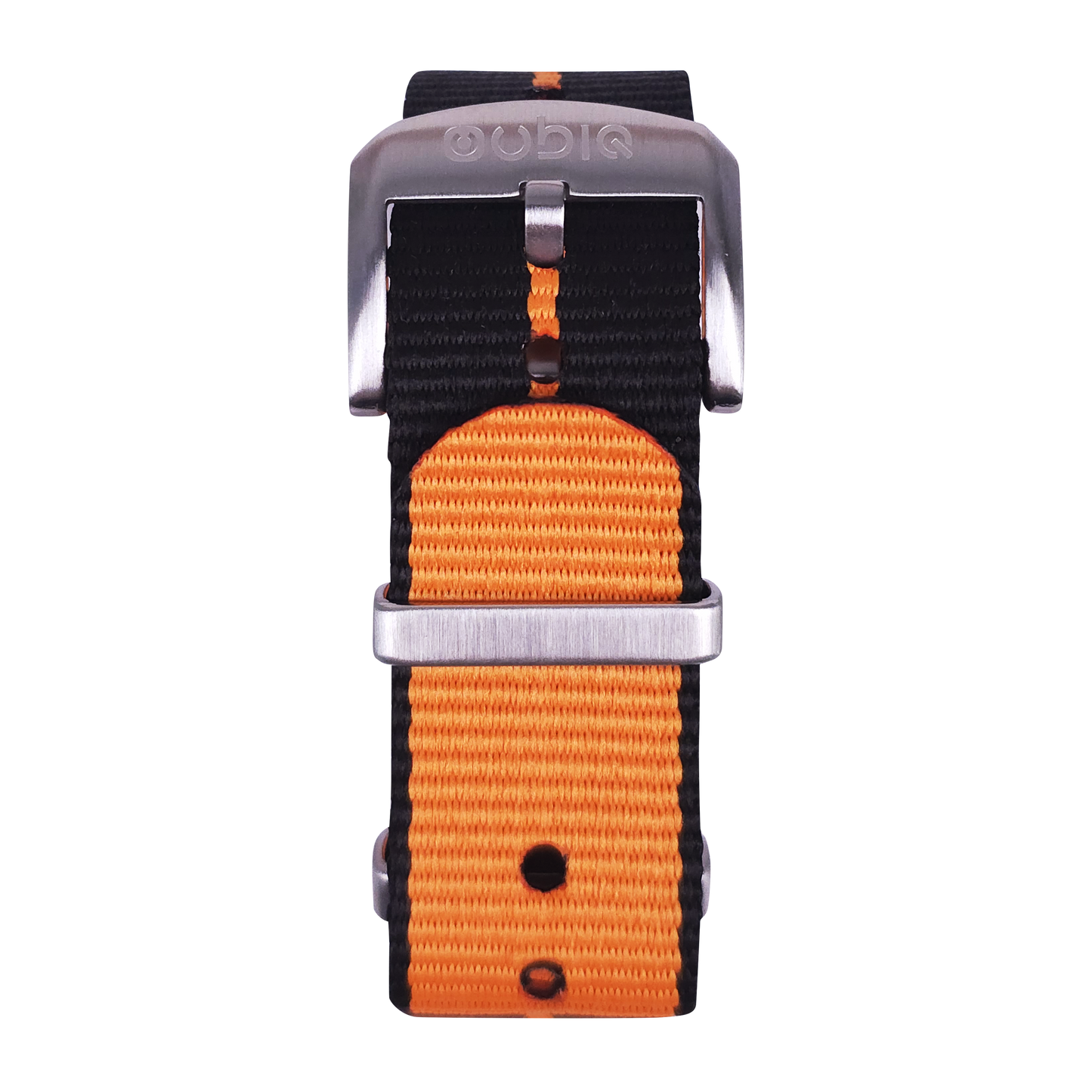 Nylon Strap - BLACK with ORANGE Stripe