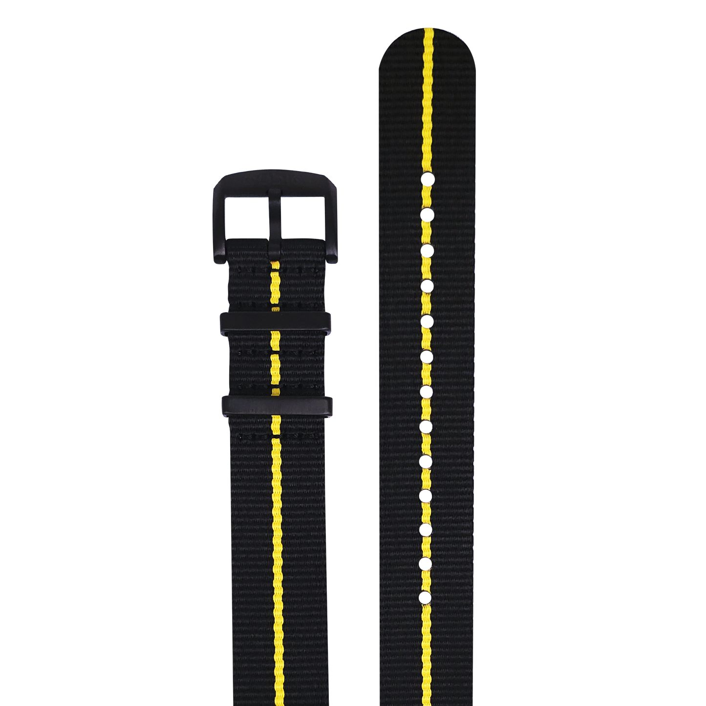 Nylon Strap - BLACK with YELLOW Stripe