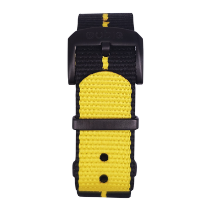 Nylon Strap - BLACK with YELLOW Stripe