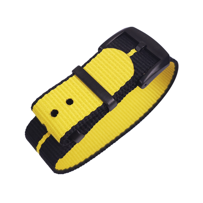 Nylon Strap - BLACK with YELLOW Stripe